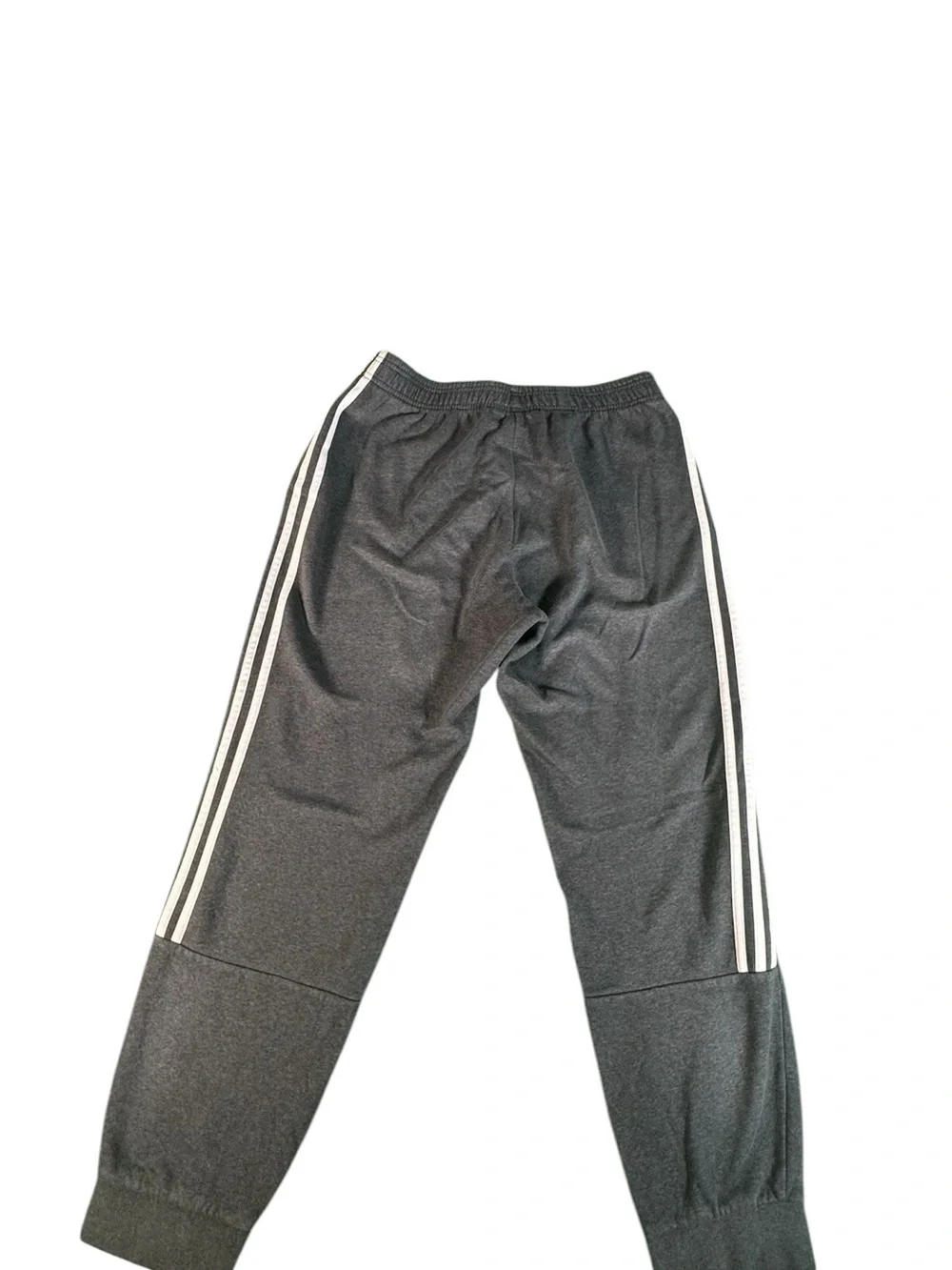Adidas Men's Jogger Sweatpants Gray 3 Stripe Fleece Lined Athletic Pants Large